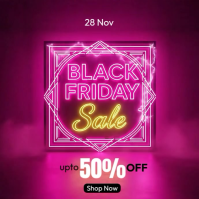 Pink Illustrative Black Friday Sale Instagram Post template
