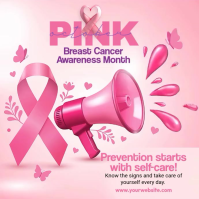 Pink Breast Cancer Awareness Quadrat Template