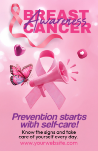 Pink Illustrative Breast Cancer Campaign Instagram Story Half Page Wide template