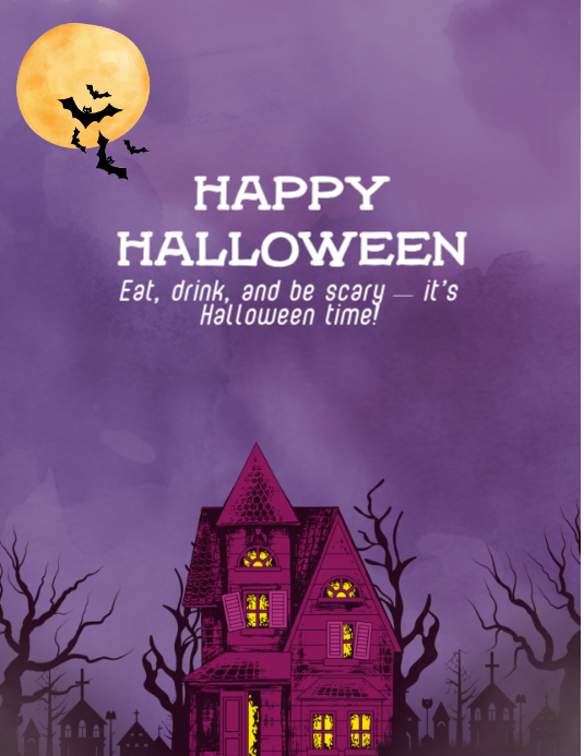 Plantilla de Pink Illustrative Halloween Party Flyer | PosterMyWall