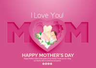 Rosa Mother's Day Poskaart Template