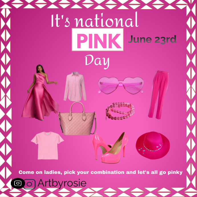 Pink Illustrative national Pink Day Instagram Template | PosterMyWall