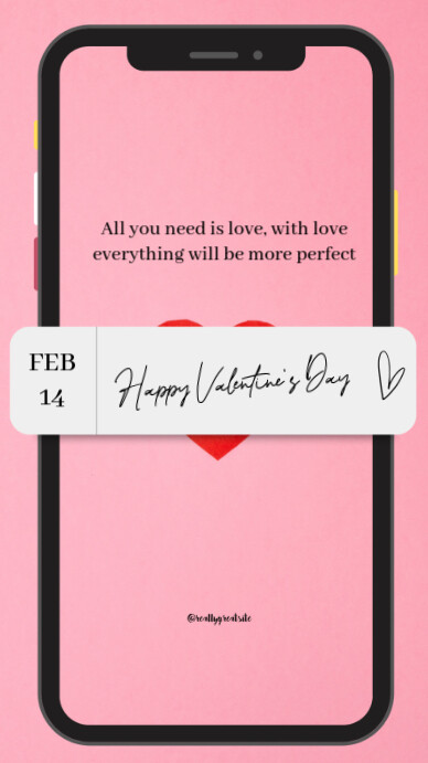 Pink Illustrative Pink Minimalist Happy Valentine Typography Instagram Story Instagram Story template