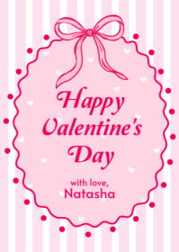 Pink Illustrative Valentine's Day Gift Tag A6 template