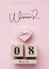 粉色 Women's Day Celebration A6 Template
