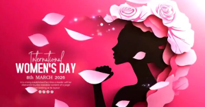 Pink International Women's Day Facebook Shared Image delt Facebook-billede template