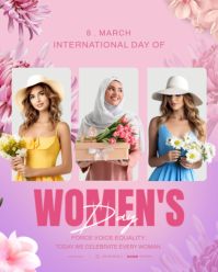 Pink International Women's Day Instagram Portrait template
