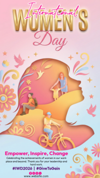 Pink International Women's Day Instagram Story template