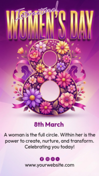 Pink International Women's Day Instagram Story template