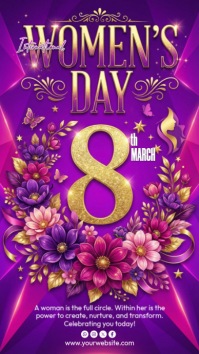 Pink International Women's Day Instagram Story template