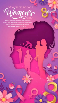 Pink International Women's Day Instagram Story Video template