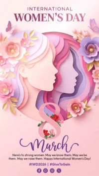 Pink International Women's Day Instagram Story template