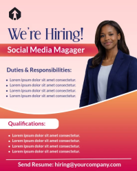 Pink Job Hiring Instagram Portrait Video template