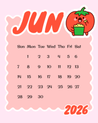 Pink 2026 Calendar Instagram Portrait Template - Page 6