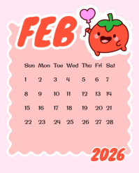 Pink 2026 Calendar Instagram Portrait Template - Page 2