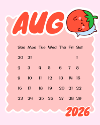 Pink 2026 Calendar Instagram Portrait Template - Page 8