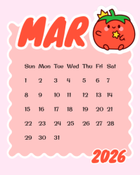 Pink 2026 Calendar Instagram Portrait Template - Page 3