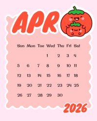 Pink 2026 Calendar Instagram Portrait Template - Page 4