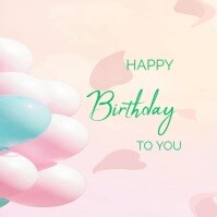 Pink Joyful Animated happy birthday Instagram post Instagram-bericht template