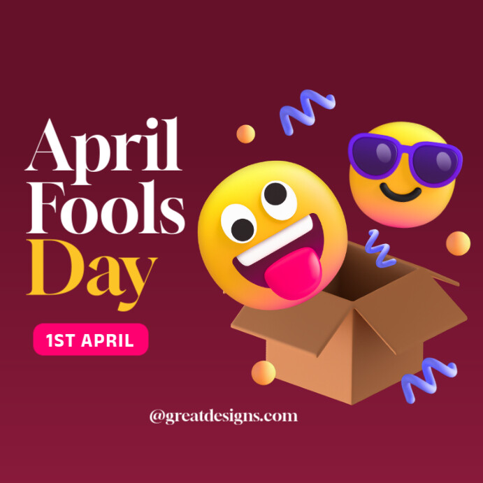 Pink April Fools Copy of Pink Joyful April Fools Day Instagram Post | PosterMyWall