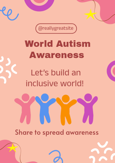 Pink Joyful Autism Awareness A4 Templat | PosterMyWall