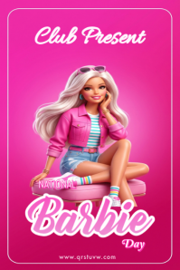 Rose Barbie Day Celebration Poster Template