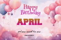 Pink Joyful Birthday Card Label template