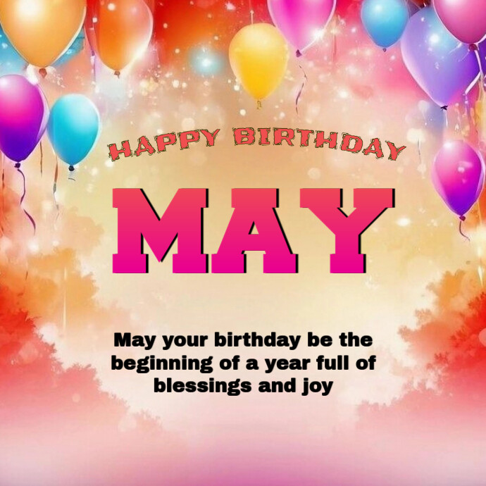 Pink Joyful Birthday Card Logo template
