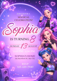 Pink Birthday Celebration A5 Template