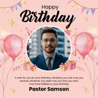 Rosa Birthday Celebration โพสต์บน Instagram Template