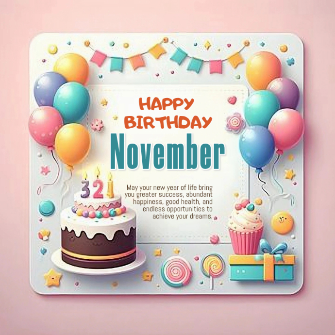 Pink Joyful Birthday Celebration Poster Logo Template | PosterMyWall