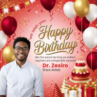 White Birthday Celebration Vierkant Template