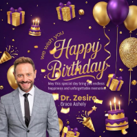 Morado Birthday Celebration Quadrat Template