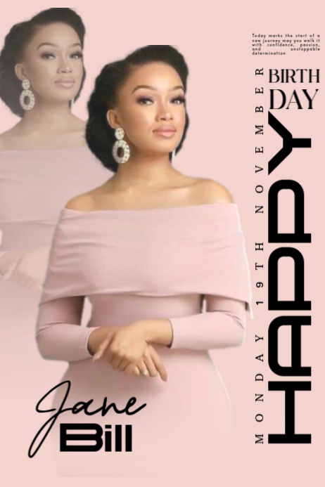 Pink Joyful Birthday Flyer Poster Template | PosterMyWall