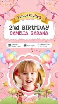 Pink Joyful Birthday Greeting Instagram Reel template