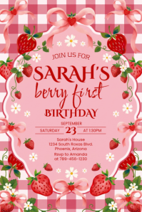 Pink Joyful Birthday Party Banner 4' × 6' template