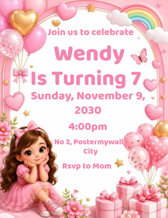 Birthday Party Invitation Template | PosterMyWall
