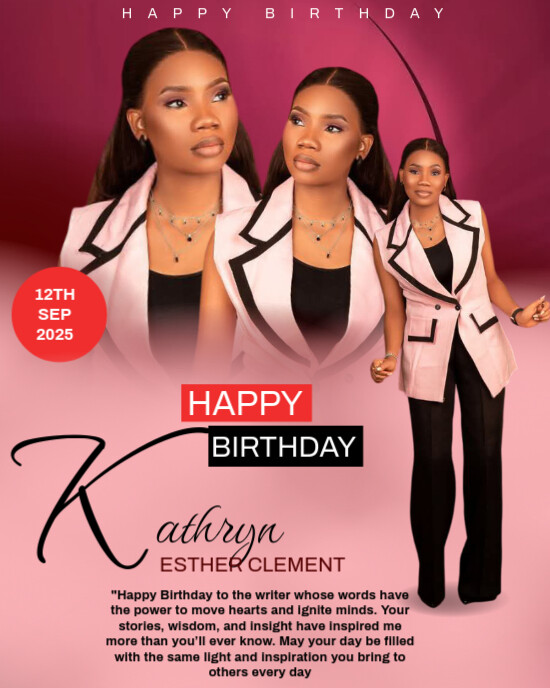 Pink Joyful Birthday Poster Instagram Portrait template
