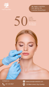 Pink Joyful Botox Treatment Ads Instagram Story template