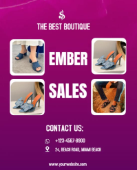 Pink Joyful Boutique Shoes Sale Flyer Premium  Instagram Portrait template