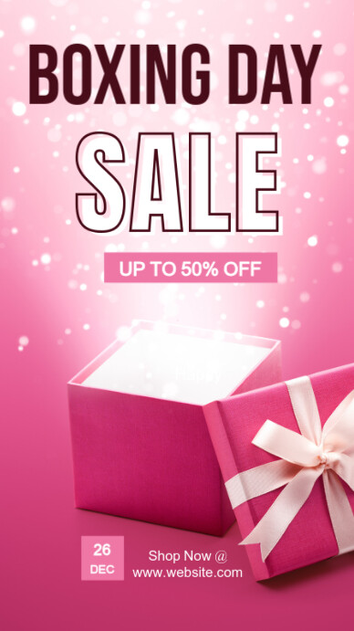 Pink Joyful Boxing Day  Instagram Story template