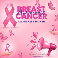 Pink Breast Cancer Awareness Instagram-Beitrag Template