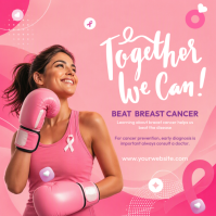 Pink Breast Cancer Awareness Instagram Plasing Template