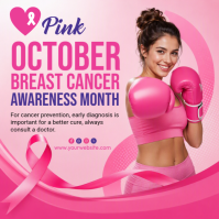 Rose Breast Cancer Awareness Instagram 帖子 Template