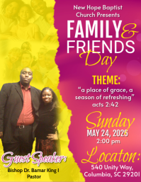 Pink Joyful Church Event Flyer template