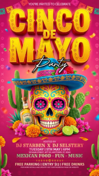 Pink Joyful Cinco de Mayo Party Instagram Story template