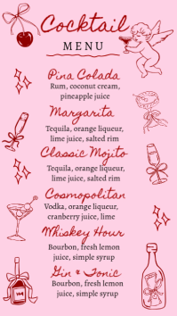 Pink Joyful Cocktail Menu Instagram Story template