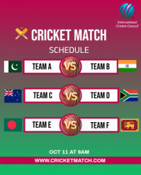 Schedule of matches Instagram Portrait template