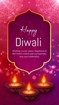 Pink Joyful Diwali Festival Of Lights  Youtube Short template