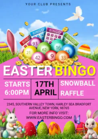 Pink Joyful Easter Bingo Event A4 Video template
